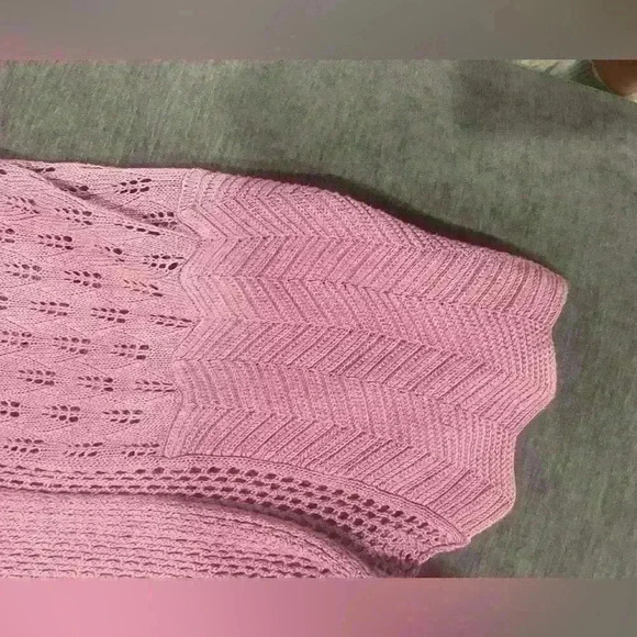 Elegant Mauve Open-Knit Cardigan by Belldini, Size XL - Picture 8 of 8